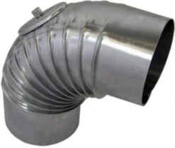 Bertrams Alu Bogen 14BG90-80KV 90°, Ø 80 X 0,7 Mm, Gerippt, Mit Kontrollverschluss