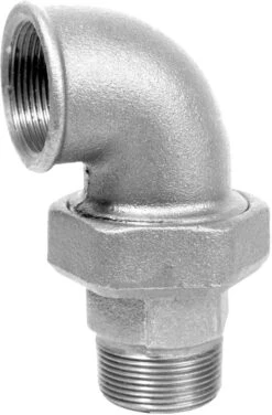 Hermann Schmidt Temperguss 98 Winkelverschraubung 13098032 DN 32, 1 1/4", Konisch Dichtend, IG/AG, Verzinkt