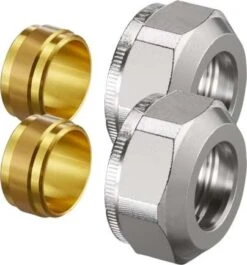 Oventrop Ofix CEP Klemmringverschraubung 1016813 15mm, Überwurfmutter Vernickelt, Messing