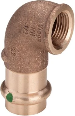 Viega Winkel Sanpress 2214.2 22 Mm X Rp 3/4, 90°, Rotguss Oder Siliziumbronze, SC-Contur